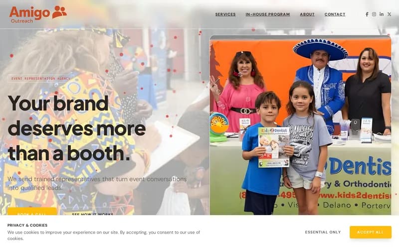 Screenshot of Amigo Outreach website