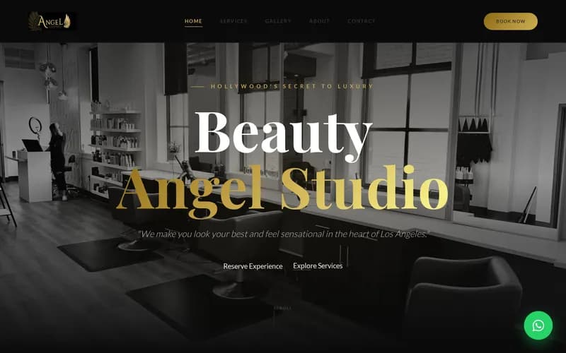 Screenshot of Beauty Angel Studio website