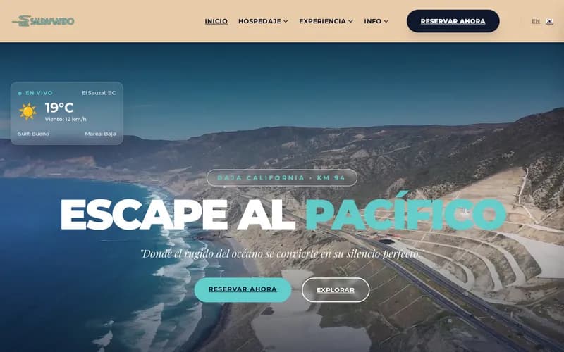 Screenshot of Playa Saldamando website